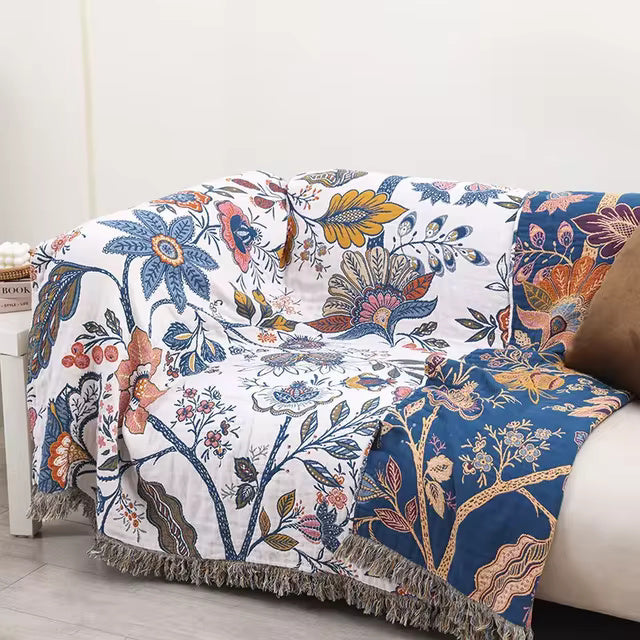 Sofa Throw - Reversible Floral Print