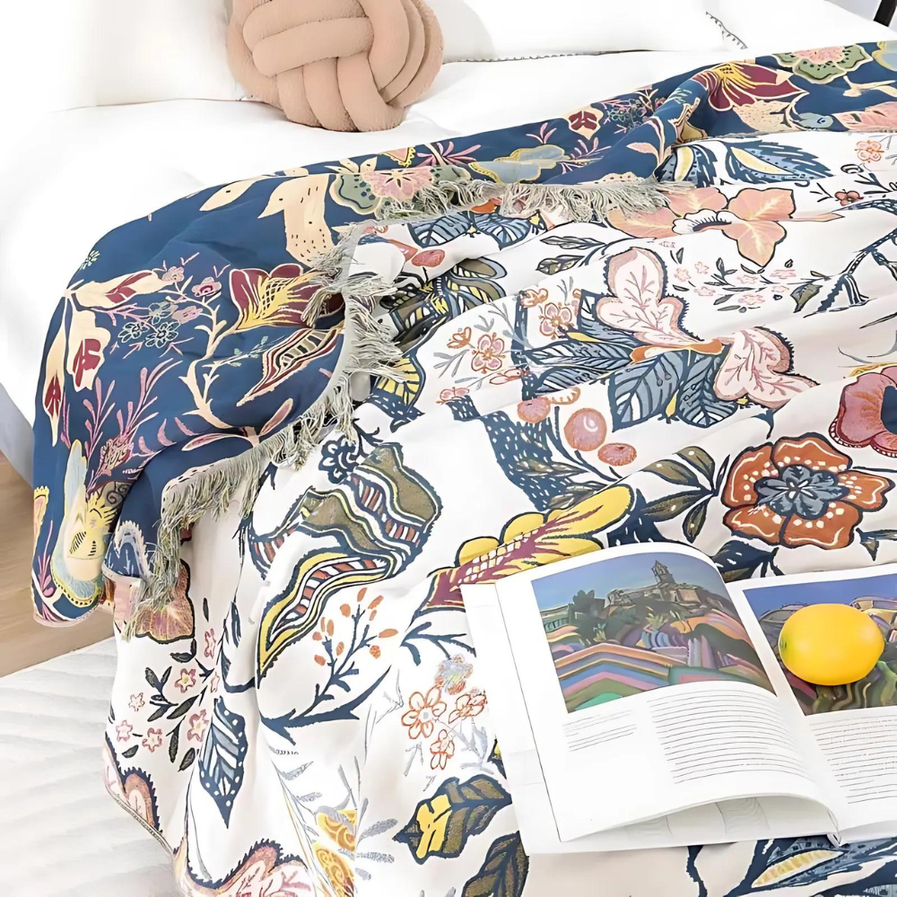 Sofa Throw - Reversible Floral Print
