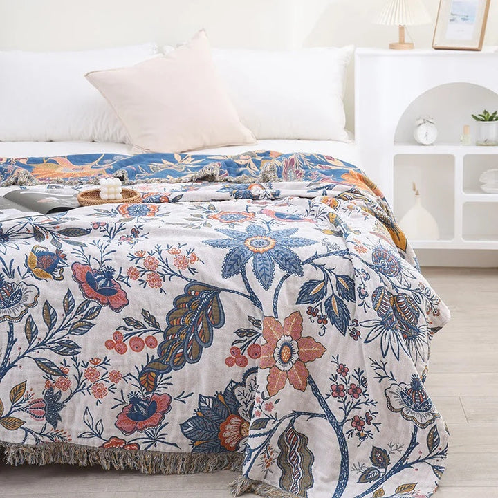 Sofa Throw - Reversible Floral Print