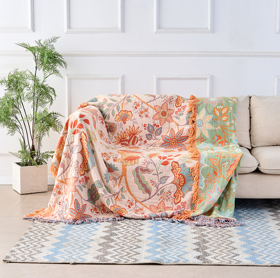 Throw Blanket - Reversible Floral Print