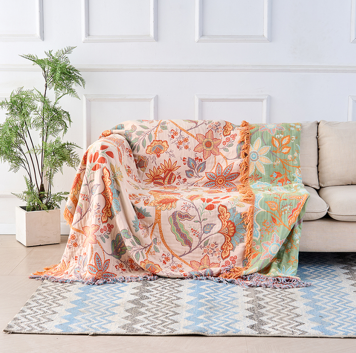 Throw Blanket - Reversible Floral Print