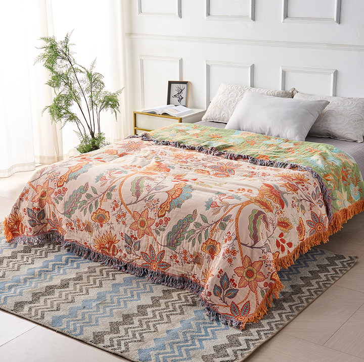  Throw Blanket - Reversible Floral Print