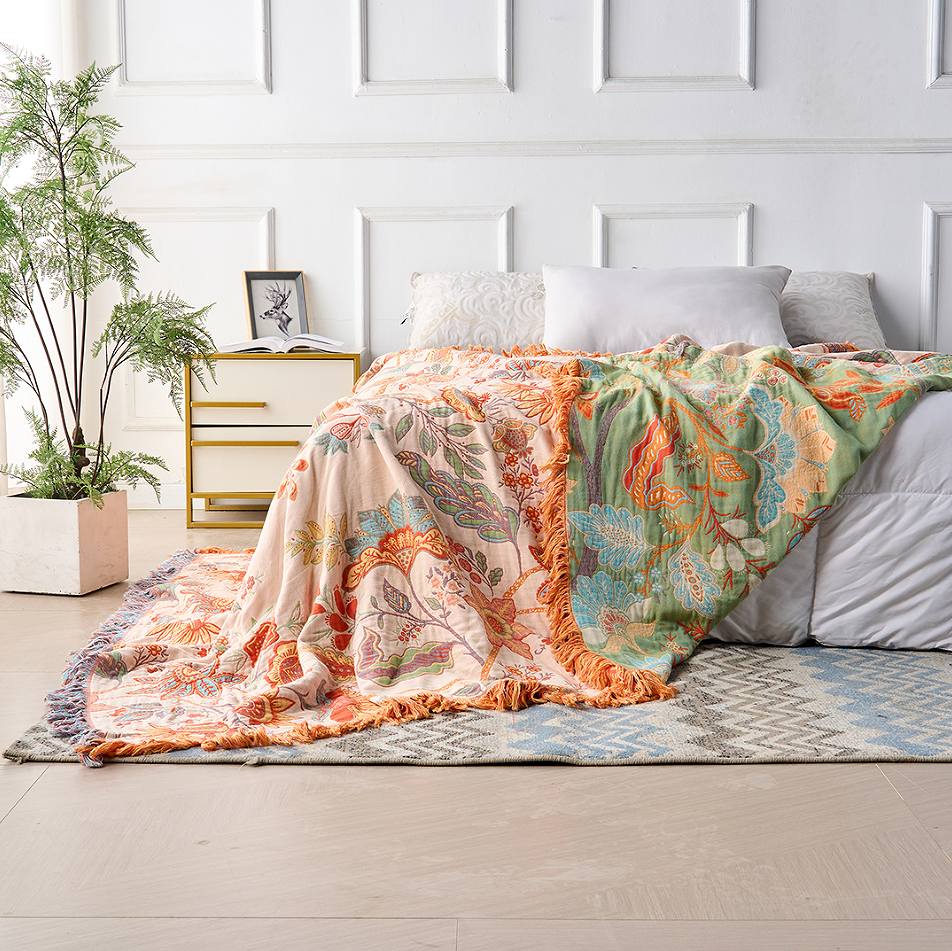 Throw Blanket - Reversible Floral Print