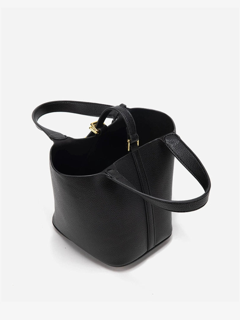 Women's Bucket Tote Bag - Top-Handle Padlock Closure