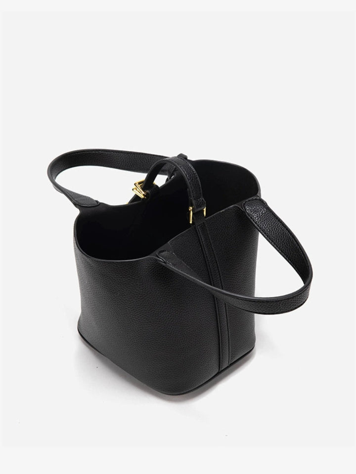 Women's Bucket Tote Bag - Top-Handle Padlock Closure
