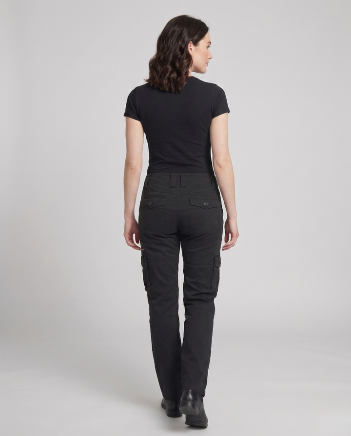 Women's Cargo Trousers - Straight Leg Flap Pockets