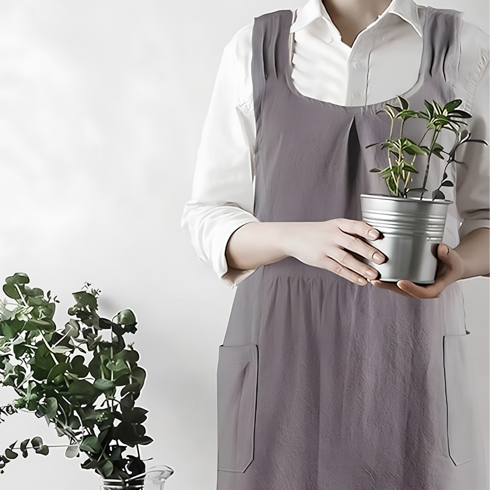 Women's Cross Back Pinafore Apron - Front Pockets