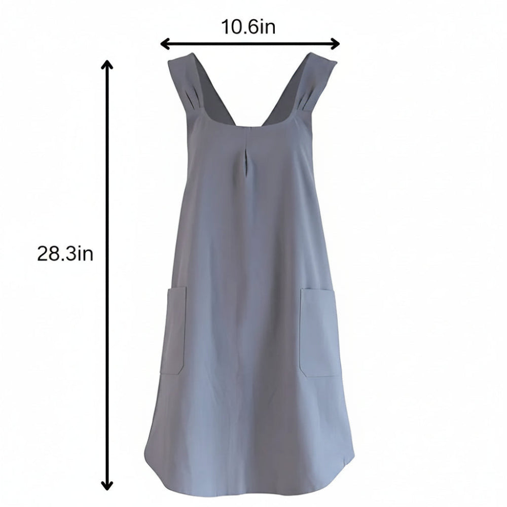 Women's Cross Back Pinafore Apron - Front Pockets