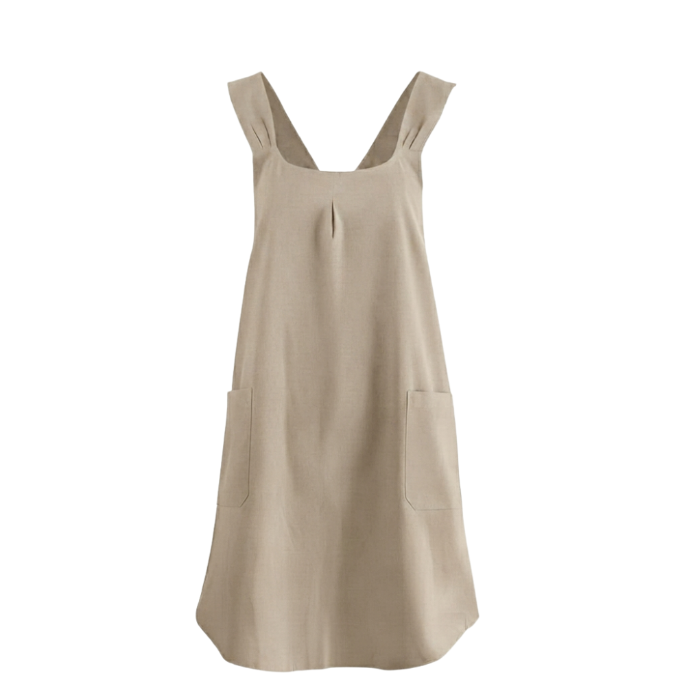 Women's Cross Back Pinafore Apron - Front Pockets