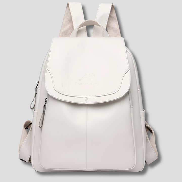 Women's Flap Backpack - Faux Leather