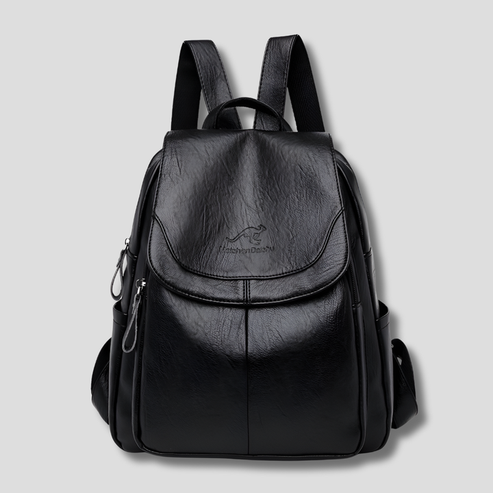 Women's Flap Backpack - Faux Leather