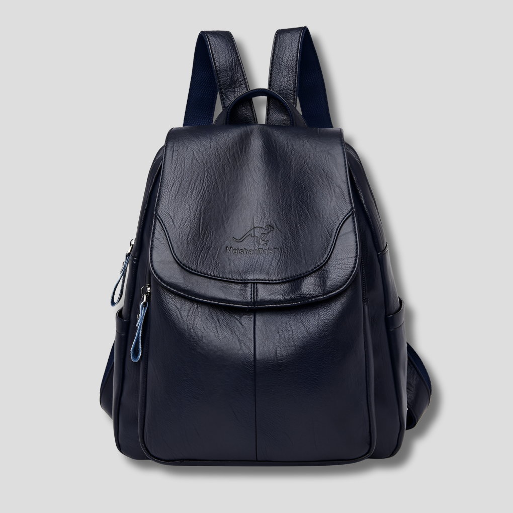 Women's Flap Backpack - Faux Leather