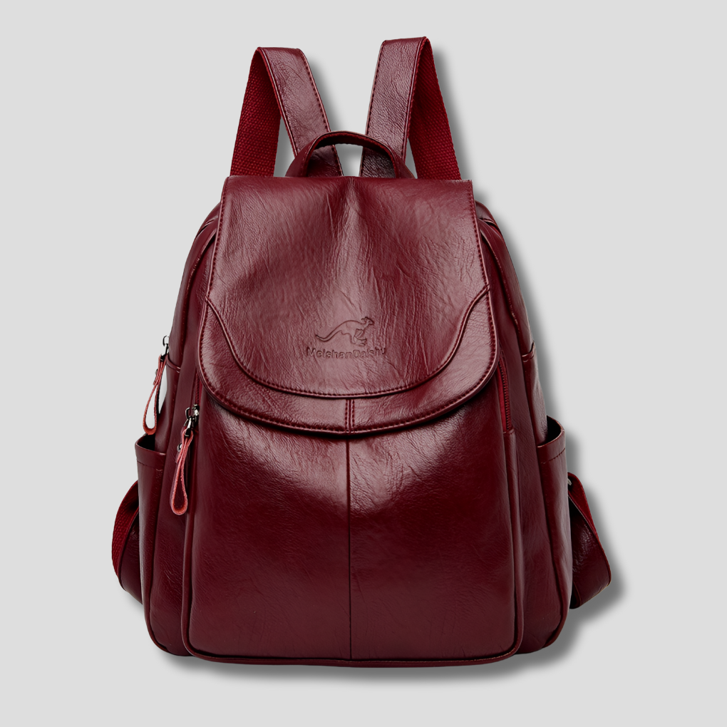 Women's Flap Backpack - Faux Leather