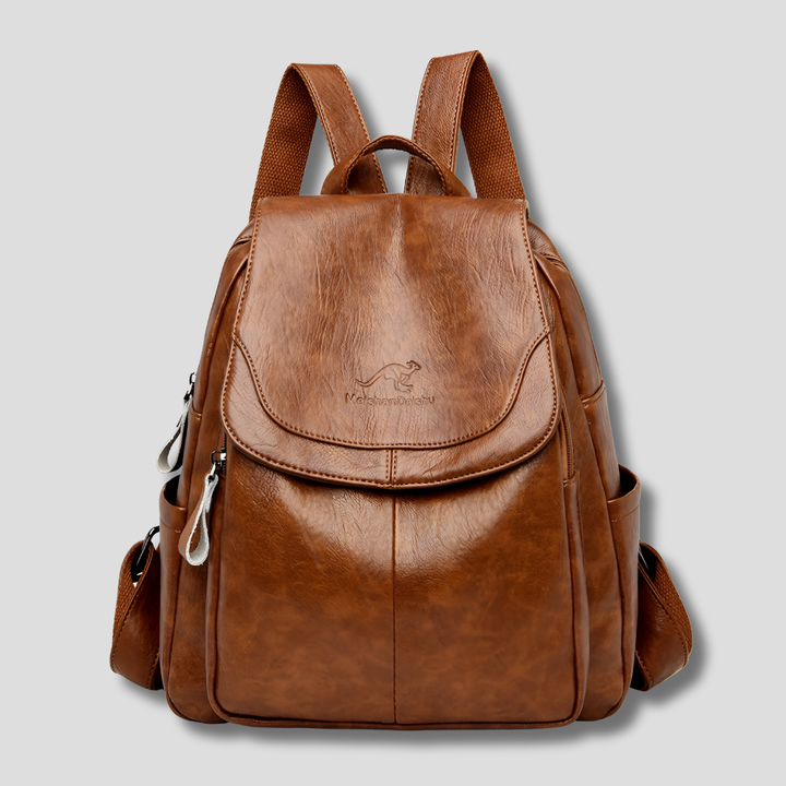Women's Flap Backpack - Faux Leather