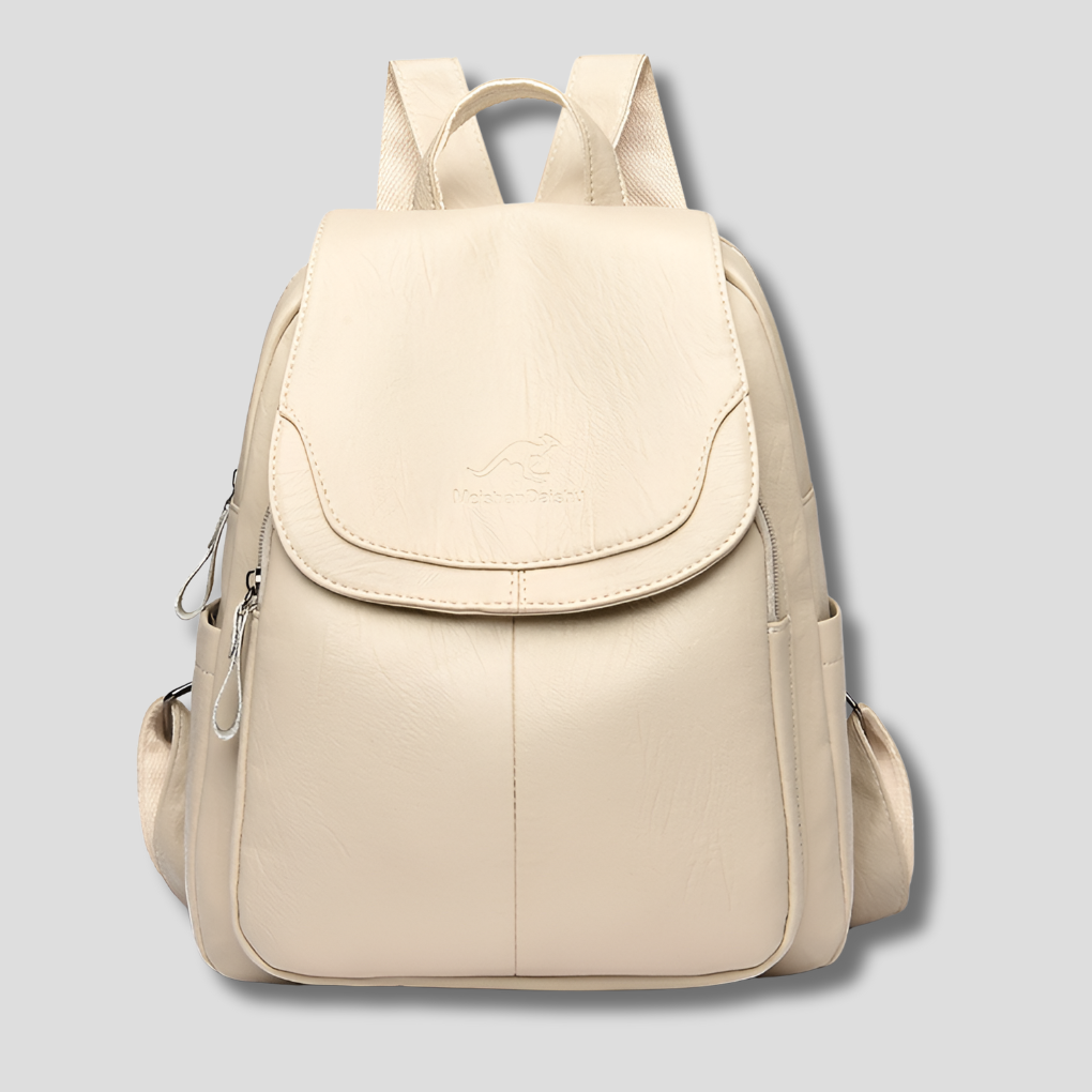 Women's Flap Backpack With Front Zip Pockets