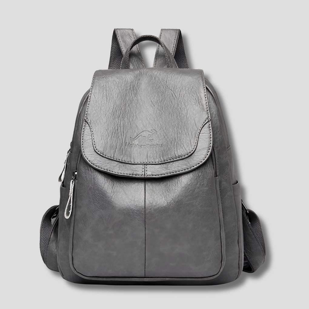 Women's Flap Backpack With Front Zip Pockets