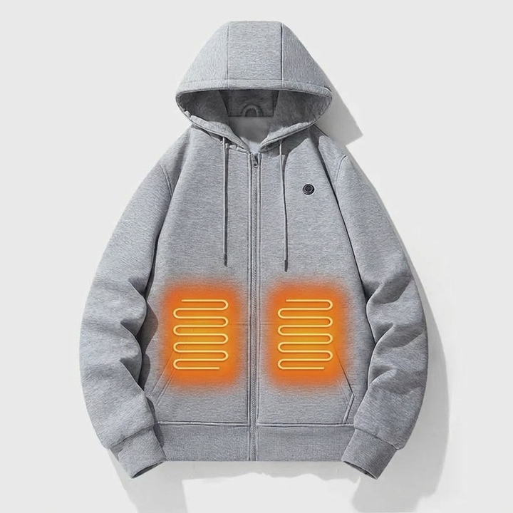 Women's Heated Zip-Up Hoodie - Long Sleeve Electric Heating Fleece Jacket