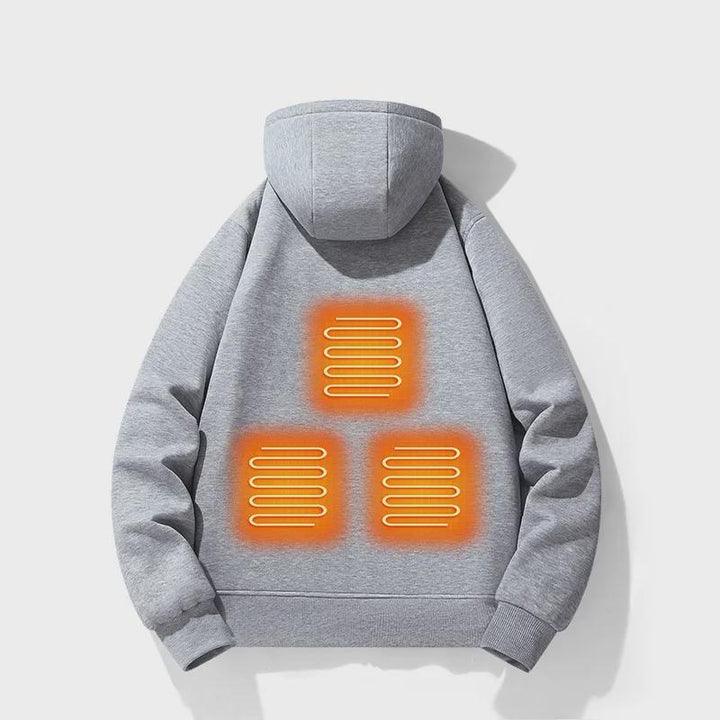 Women's Heated Zip-Up Hoodie - Long Sleeve Electric Heating Fleece Jacket