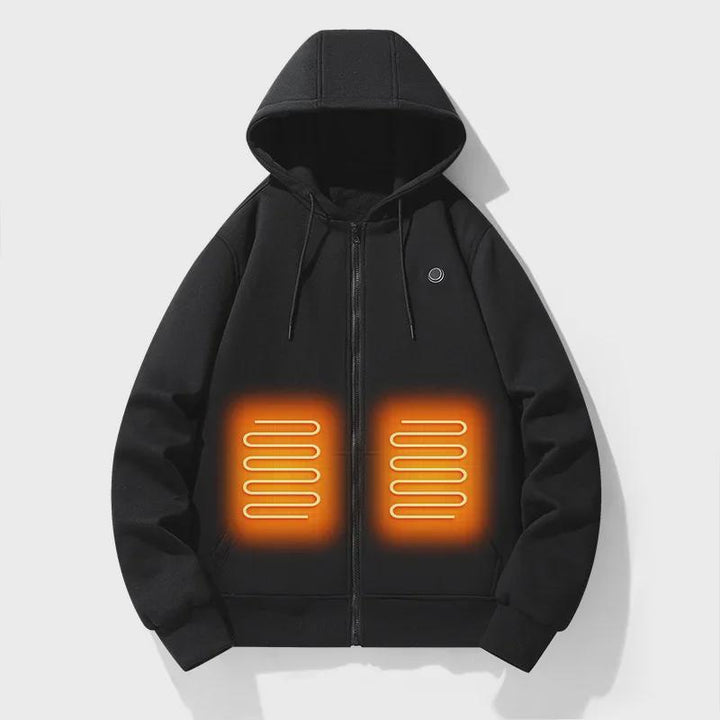 Women's Heated Zip-Up Hoodie - Long Sleeve Electric Heating Fleece Jacket