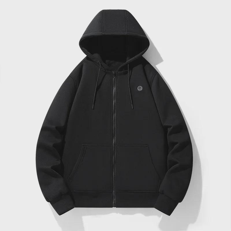 Women's Heated Zip-Up Hoodie - Long Sleeve Electric Heating Fleece Jacket