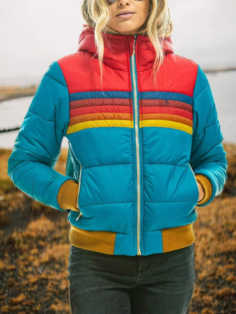 Women_s_Hooded_Puffer_Jacket_-_Full-Zip_Stripe_Panel