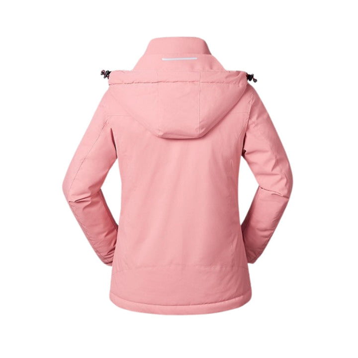 Women's Hooded Ski Jacket - Shell Long Sleeve Zip-Up Outdoor Coat