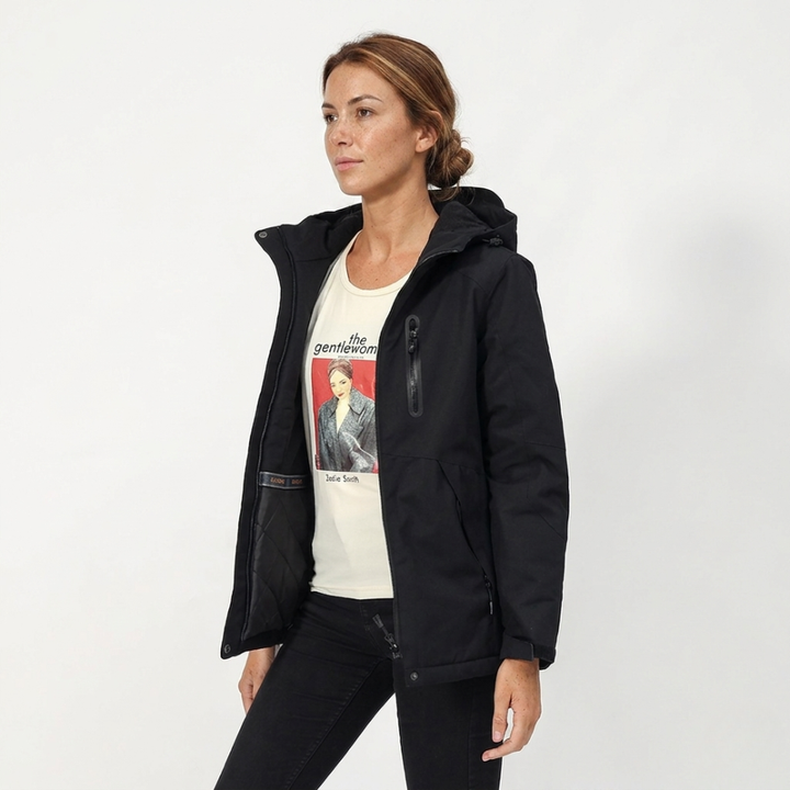 Women's Hooded Zip-Up Jacket - Slim Fit Long Sleeve Outdoor Coat