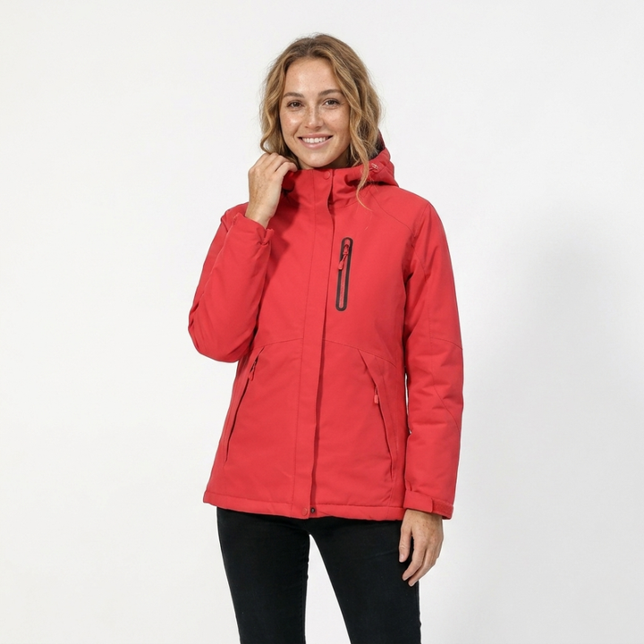 Women's Hooded Zip-Up Jacket - Slim Fit Long Sleeve Outdoor Coat