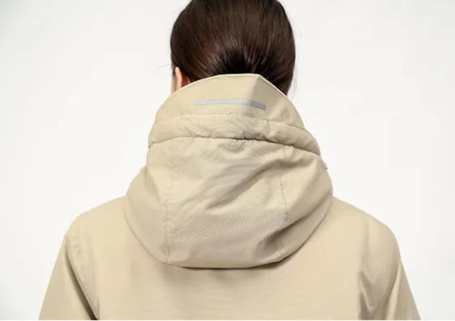 Women's Hooded Zip-Up Jacket - Slim Fit Long Sleeve Outdoor Coat