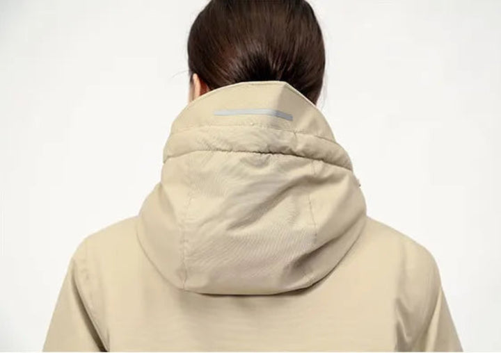Women's Hooded Zip-Up Jacket - Slim Fit Long Sleeve Outdoor Coat