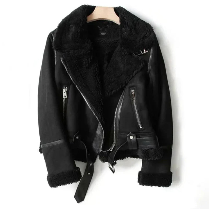 Women's Jacket with Sherpa Lining - Full Zip Outerwear Coat