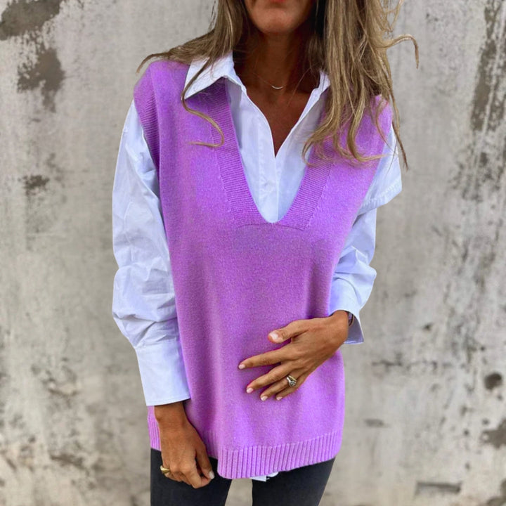 Women_s_Knit_Sweater_Vest_-_Oversized_V-Neck_Sleeveless_Pullover
