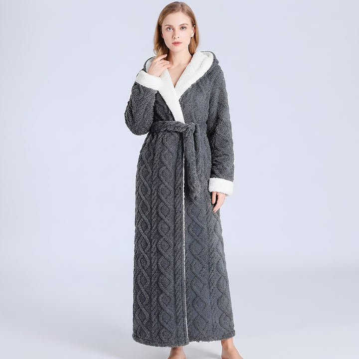 Women's Long Robe - Shawl Collar Belted Maxi