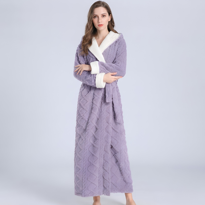 Women's Long Robe - Shawl Collar Belted Maxi