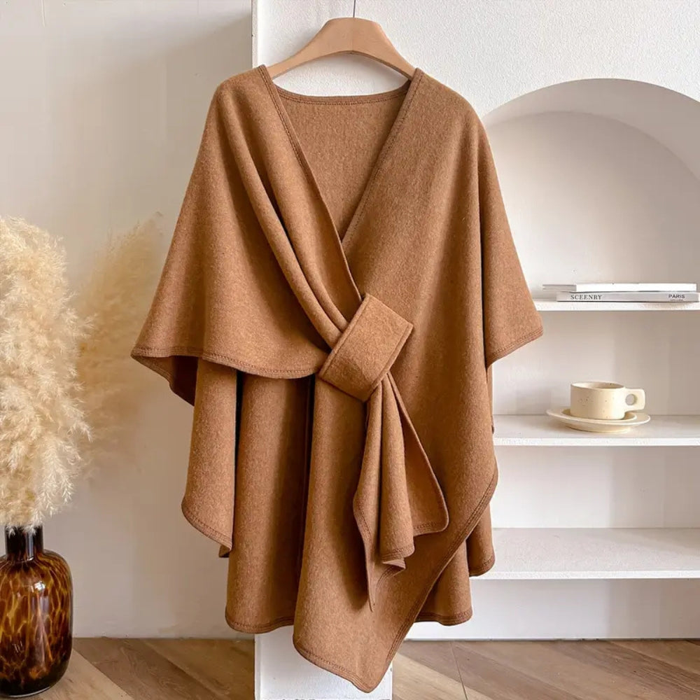 Women's Open Front Cape Wrap - Knit Shawl