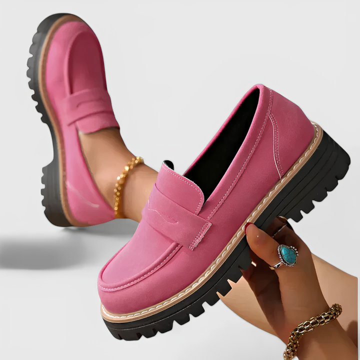 Women's Platform Loafers - Slip-On Penny Loafers