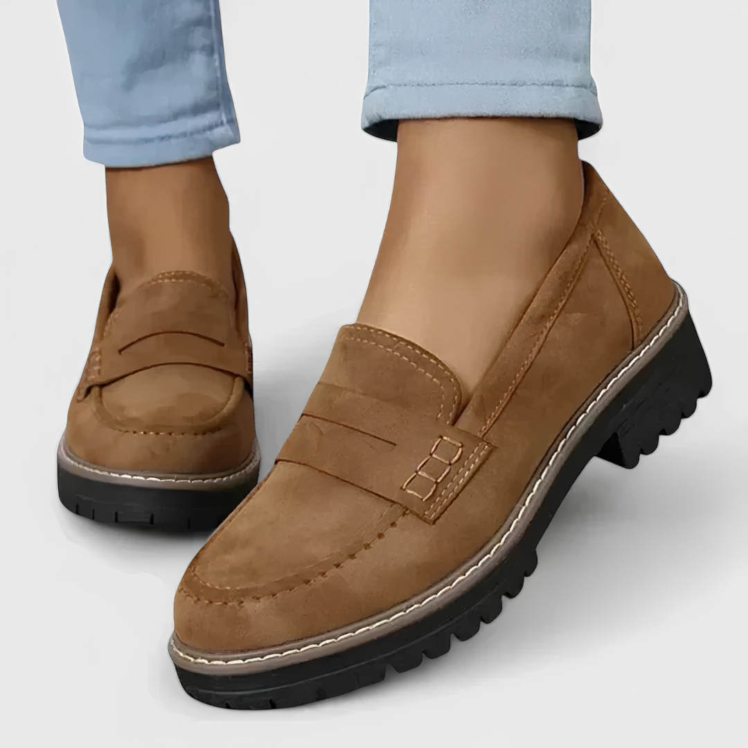 Women's Platform Loafers - Slip-On Penny Loafers