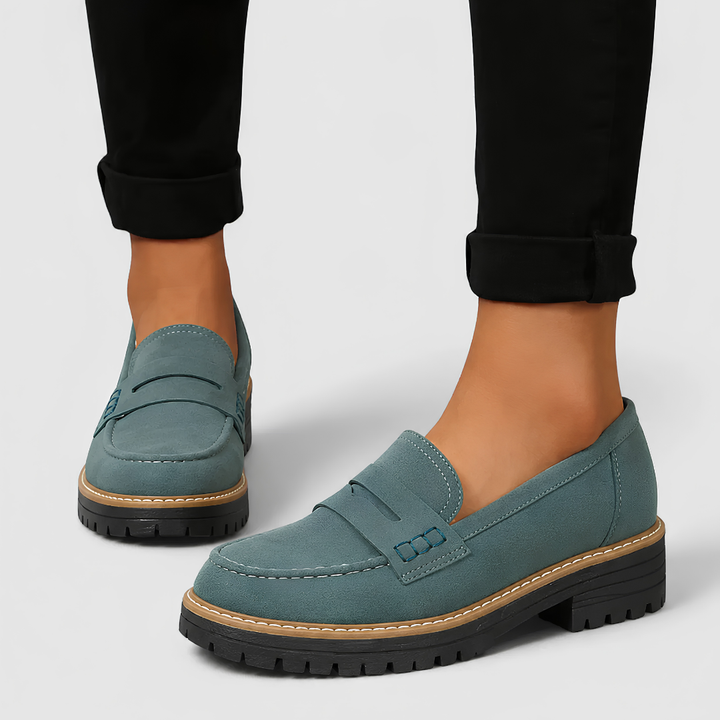 Women's Platform Loafers - Slip-On Penny Loafers