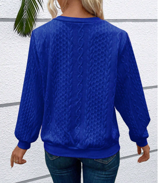 Women's Quarter-Zip Cable Knit Sweater - Relaxed Fit Long Sleeve Pullover