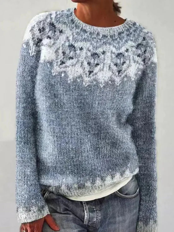 Women's Striped Knit Sweater - Boat Neck Long Sleeve