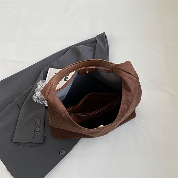 Women's Suede Shoulder Bag - Large Hobo Tote with Single Strap