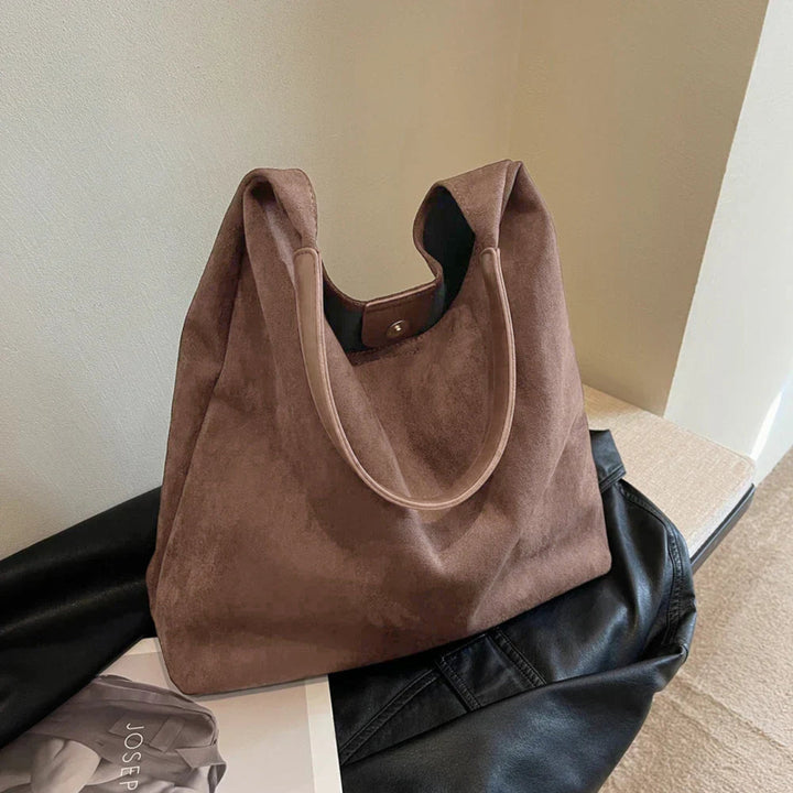 Women's Suede Shoulder Bag - Large Hobo Tote with Single Strap