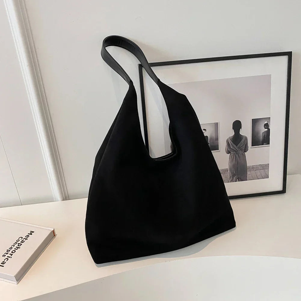 Women's Suede Shoulder Bag - Large Hobo Tote with Single Strap
