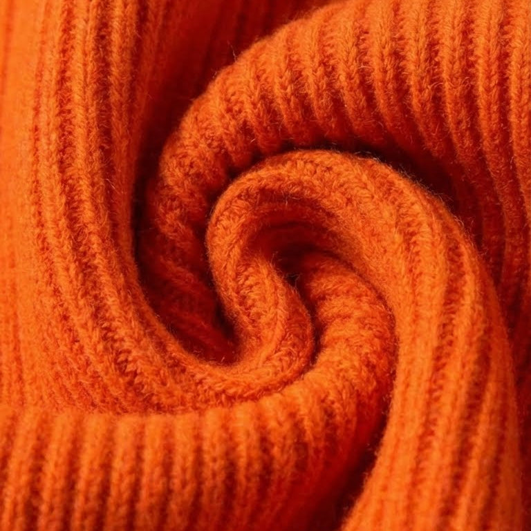 Women's Turtleneck Knit Midi Dress - Drop Shoulder Ribbed Hem