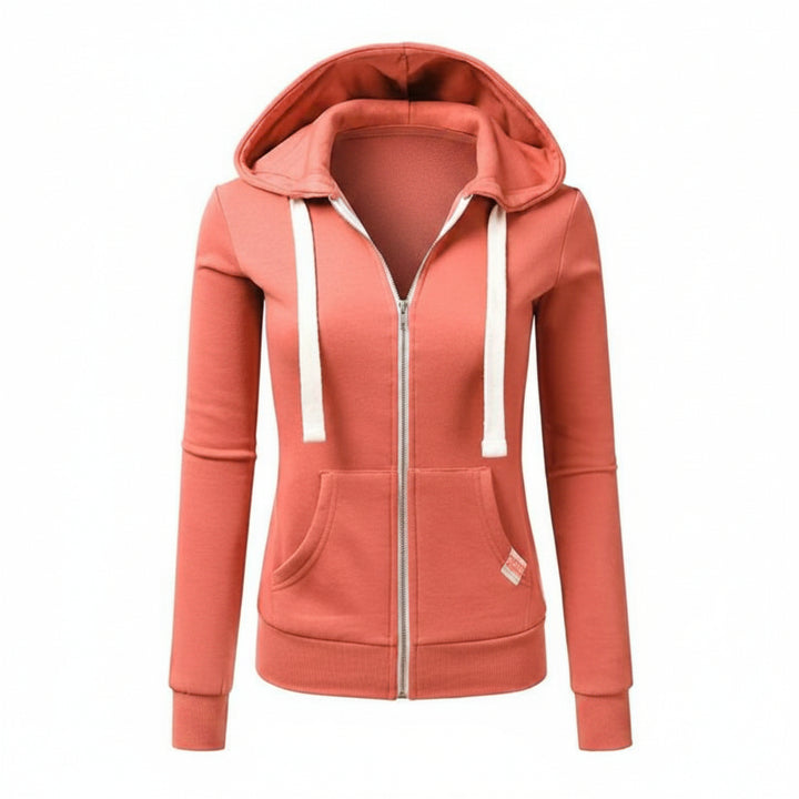 Women's Zip Up Hoodie - Drawstring Hood