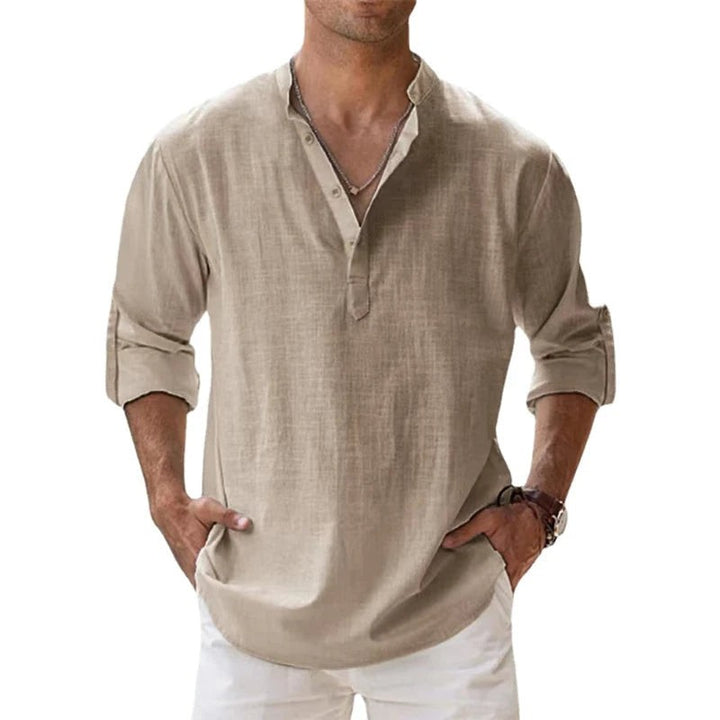 Men's Henley Shirt - Relaxed Fit Button Placket