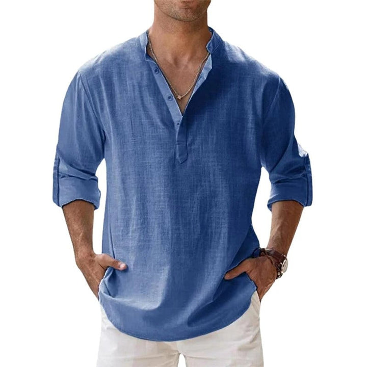 Men's Henley Shirt - Relaxed Fit Button Placket