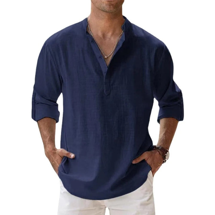 Men's Henley Shirt - Relaxed Fit Button Placket