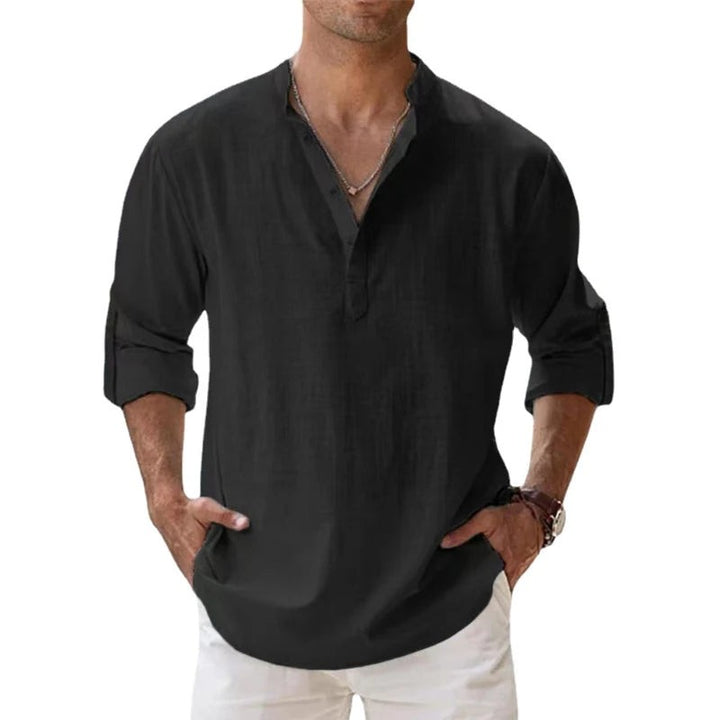 Men's Henley Shirt - Relaxed Fit Button Placket