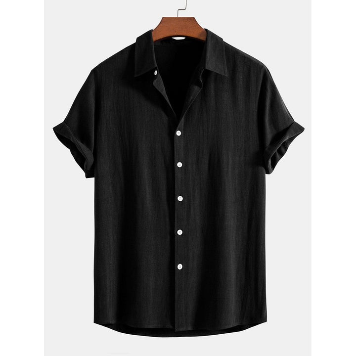 Men's Short Sleeve Button-Up Shirt - Spread Collar